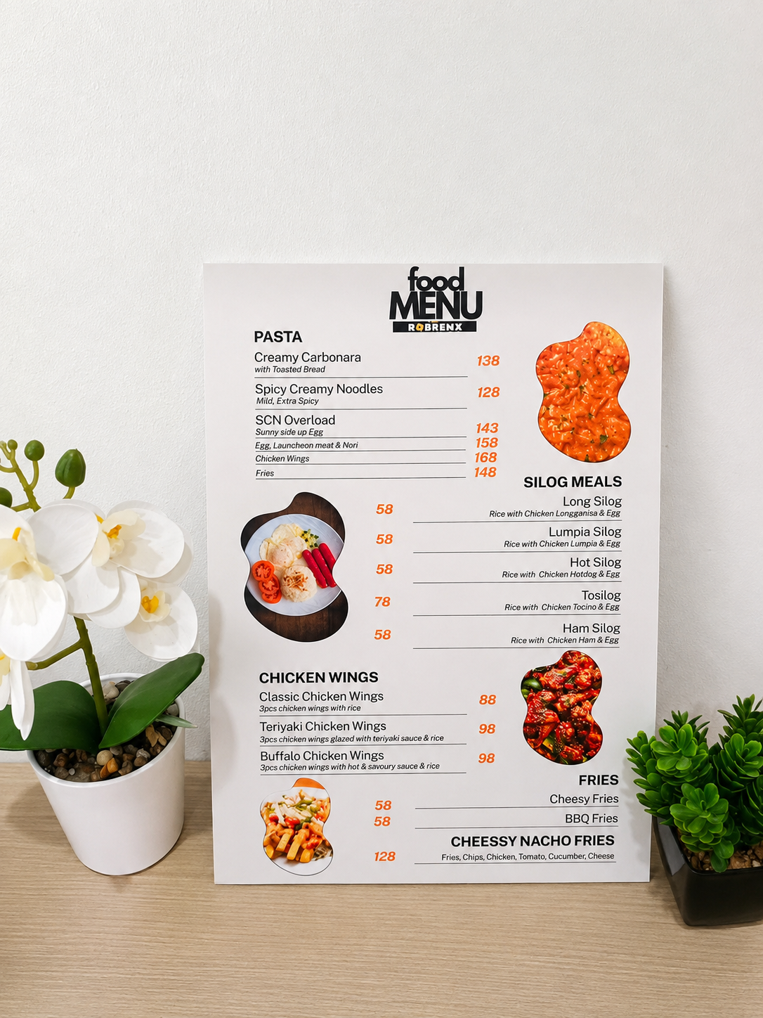Custom Sintra Board Menu and Picture