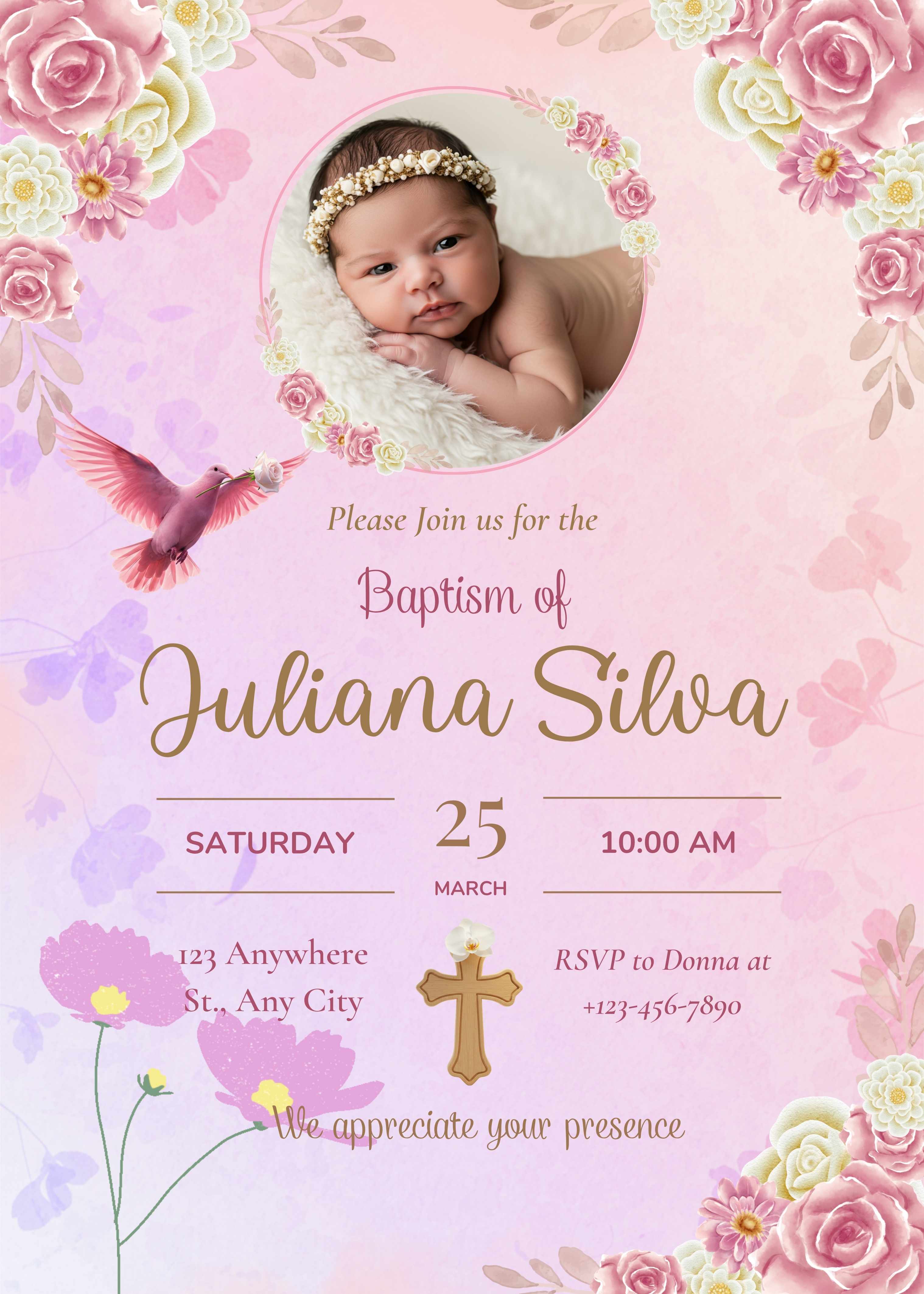 Baby Girl Baptism (Editable)