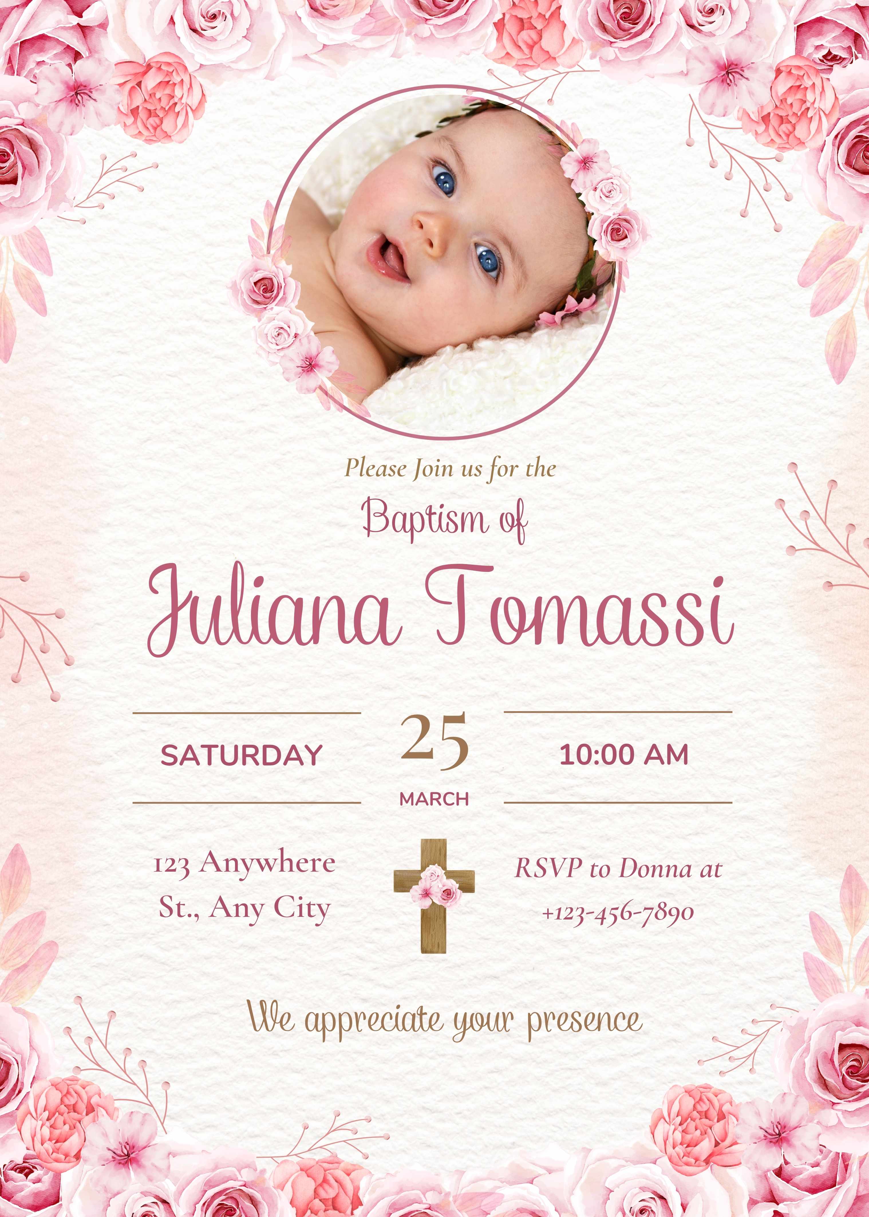 Baby Girl Baptism (Editable)