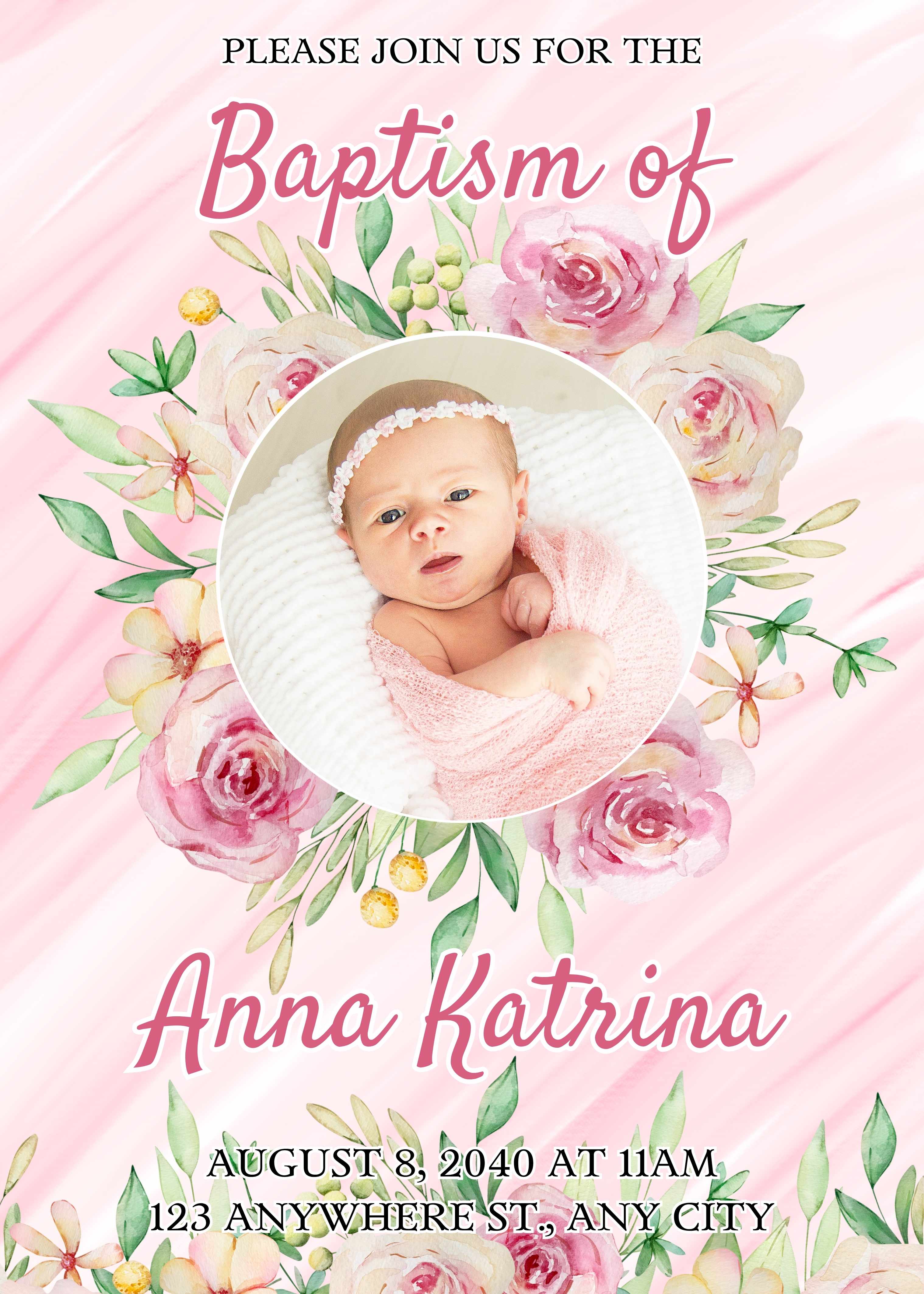 Baby Girl Baptism (Editable)