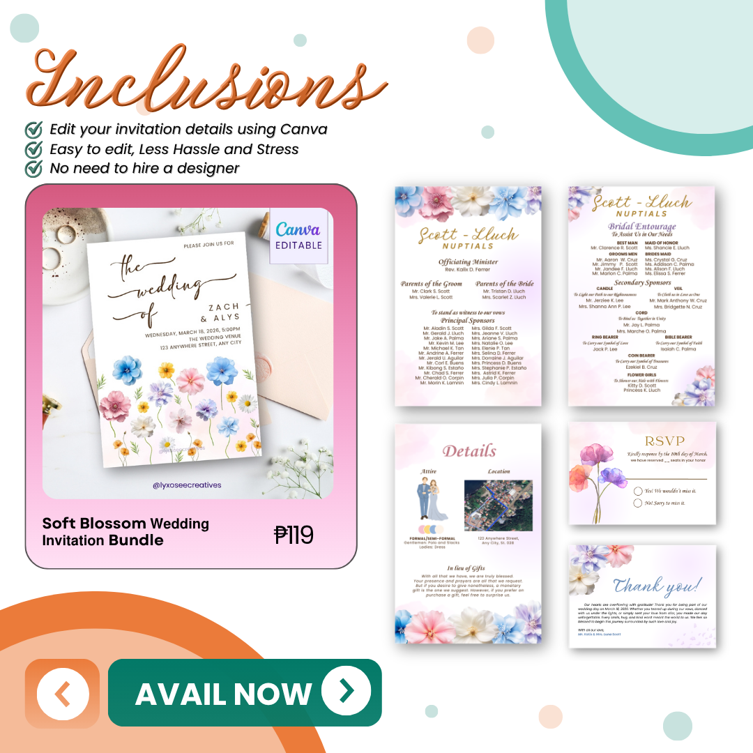 Wedding Invitation Template (Editable)