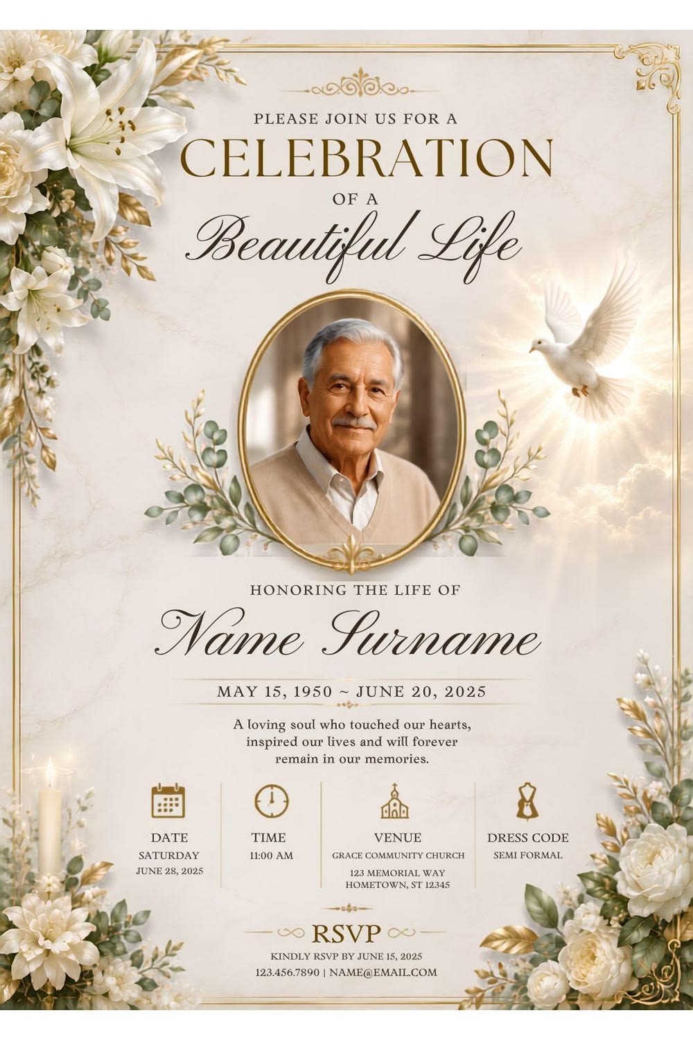 Celebration of Life & Memorial Funeral Templates