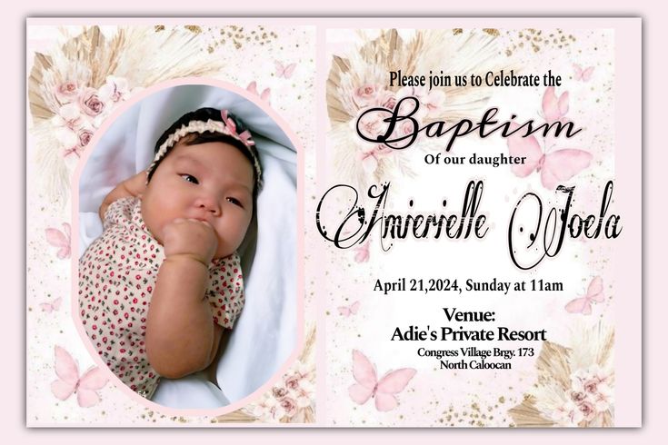 Baby Baptism & Christening Invitation Templates 