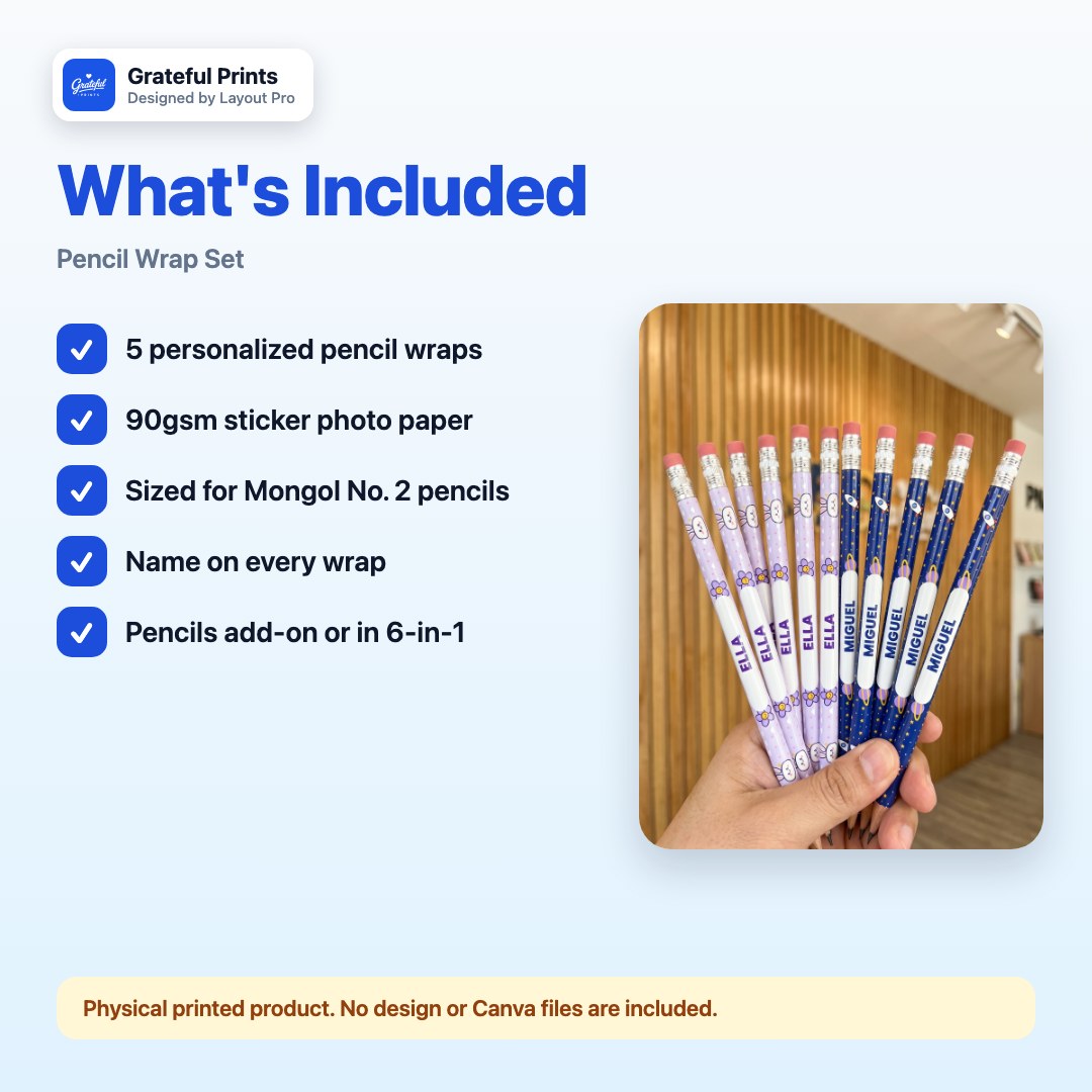 Pencil Wrap Set for No. 2 Pencils