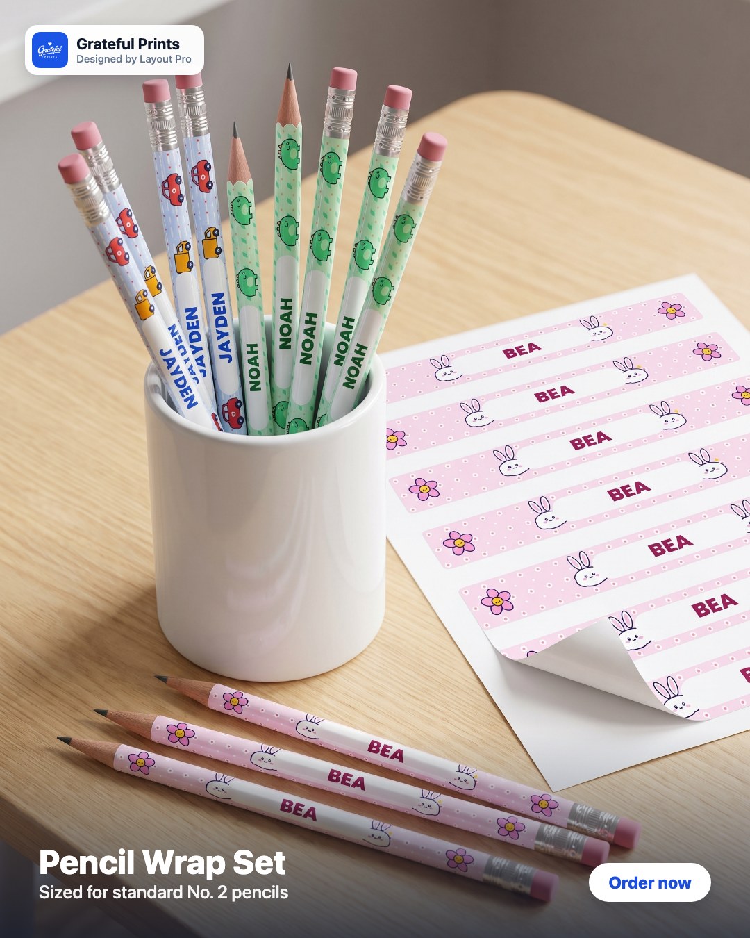 Pencil Wrap Set for No. 2 Pencils