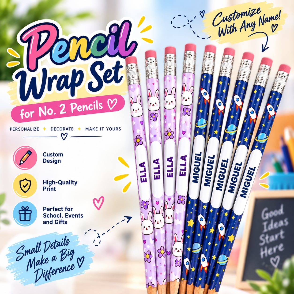 Pencil Wrap Set for No. 2 Pencils