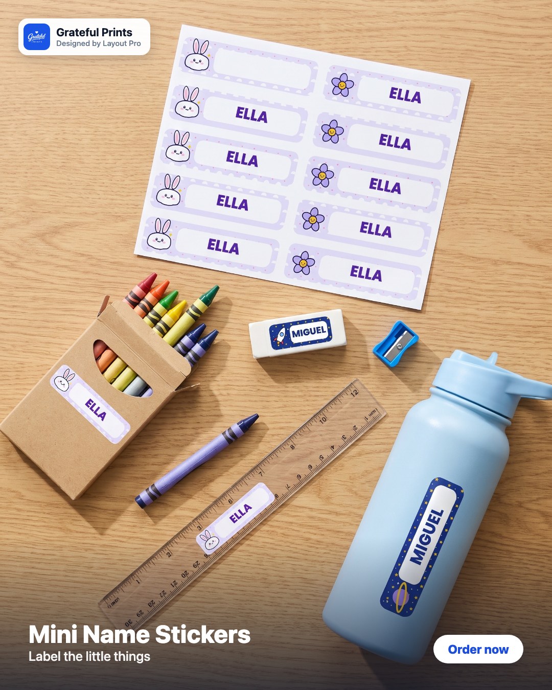 Mini Name Sticker Set (10 pcs)