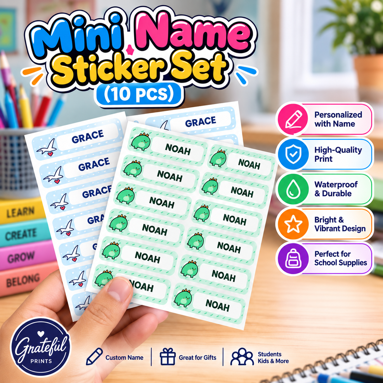 Mini Name Sticker Set (10 pcs)