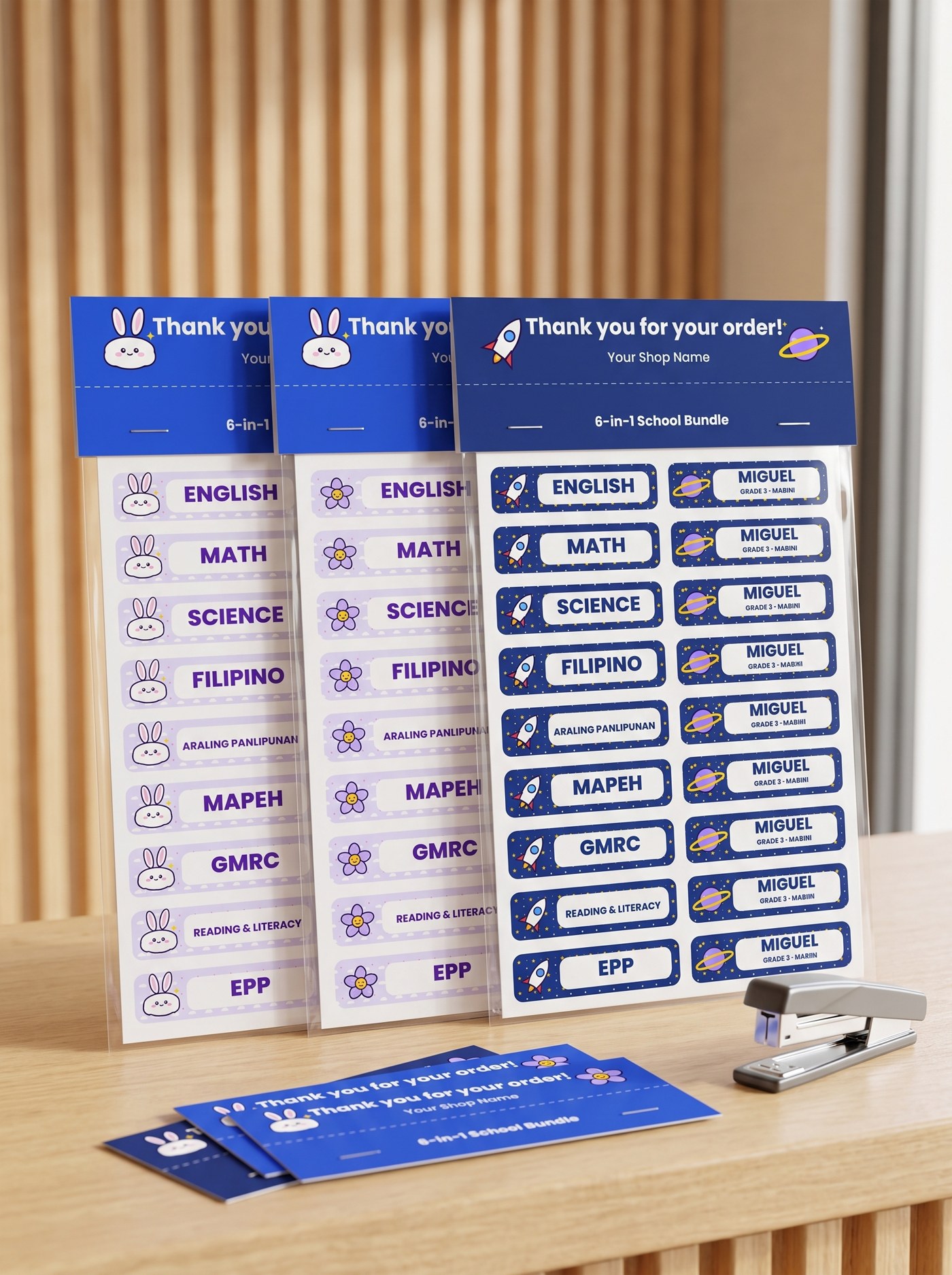 Thank You Header Tags for Packaging