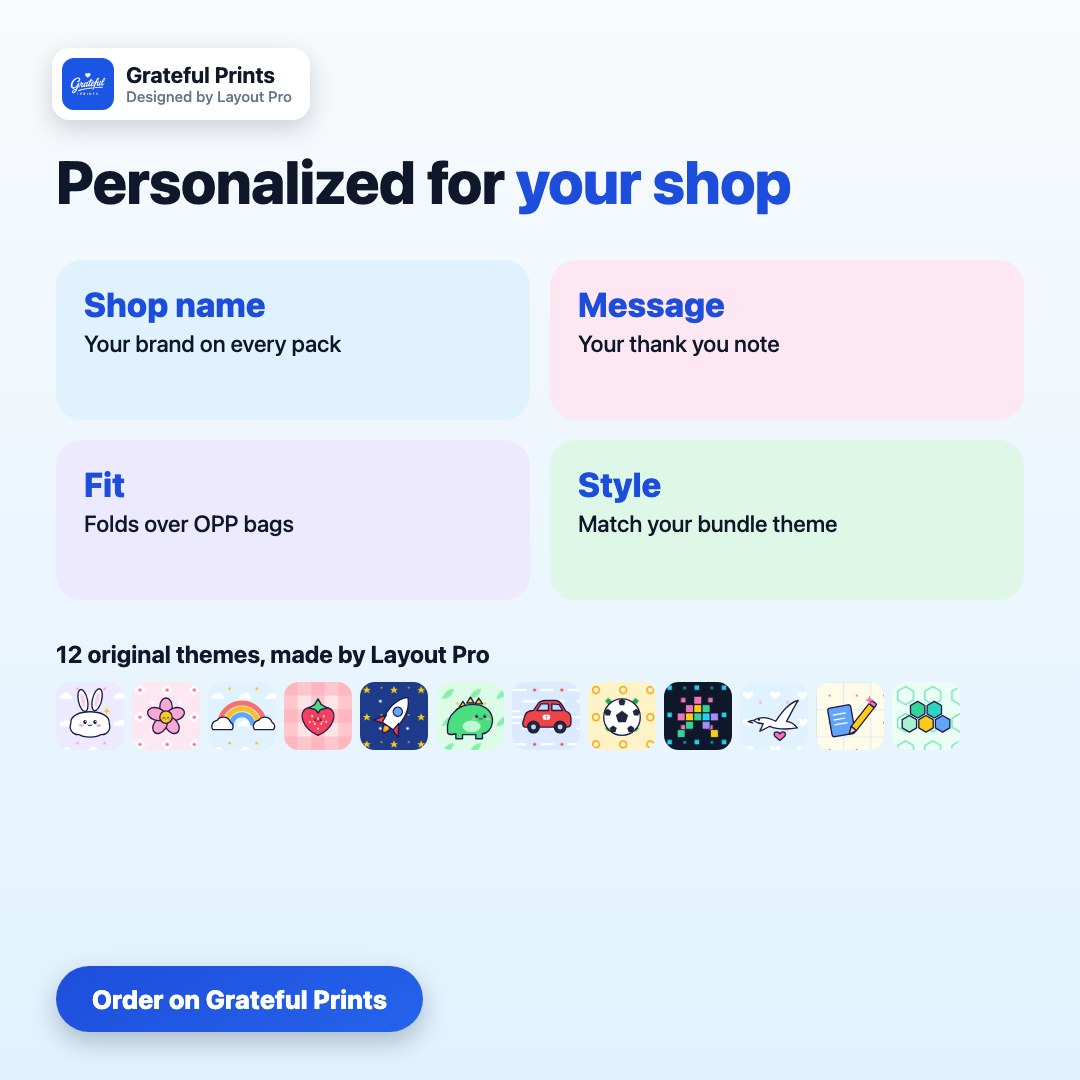 Thank You Header Tags for Packaging