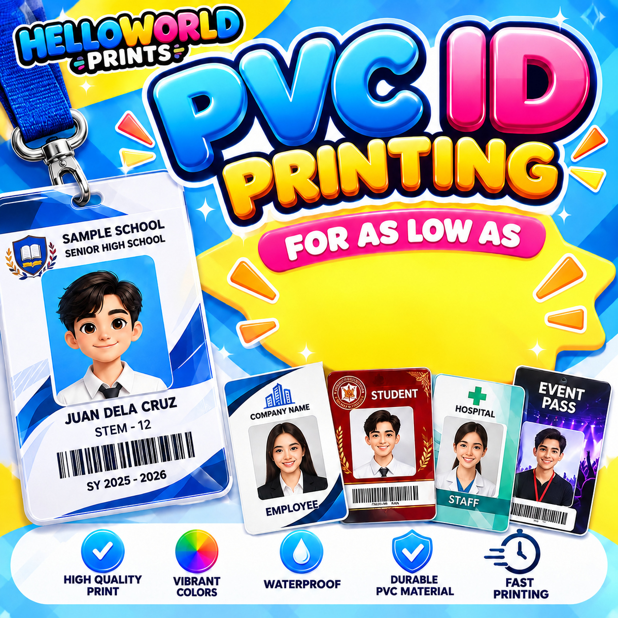 PVC Card ID Printing ATM Size Back-to-Back