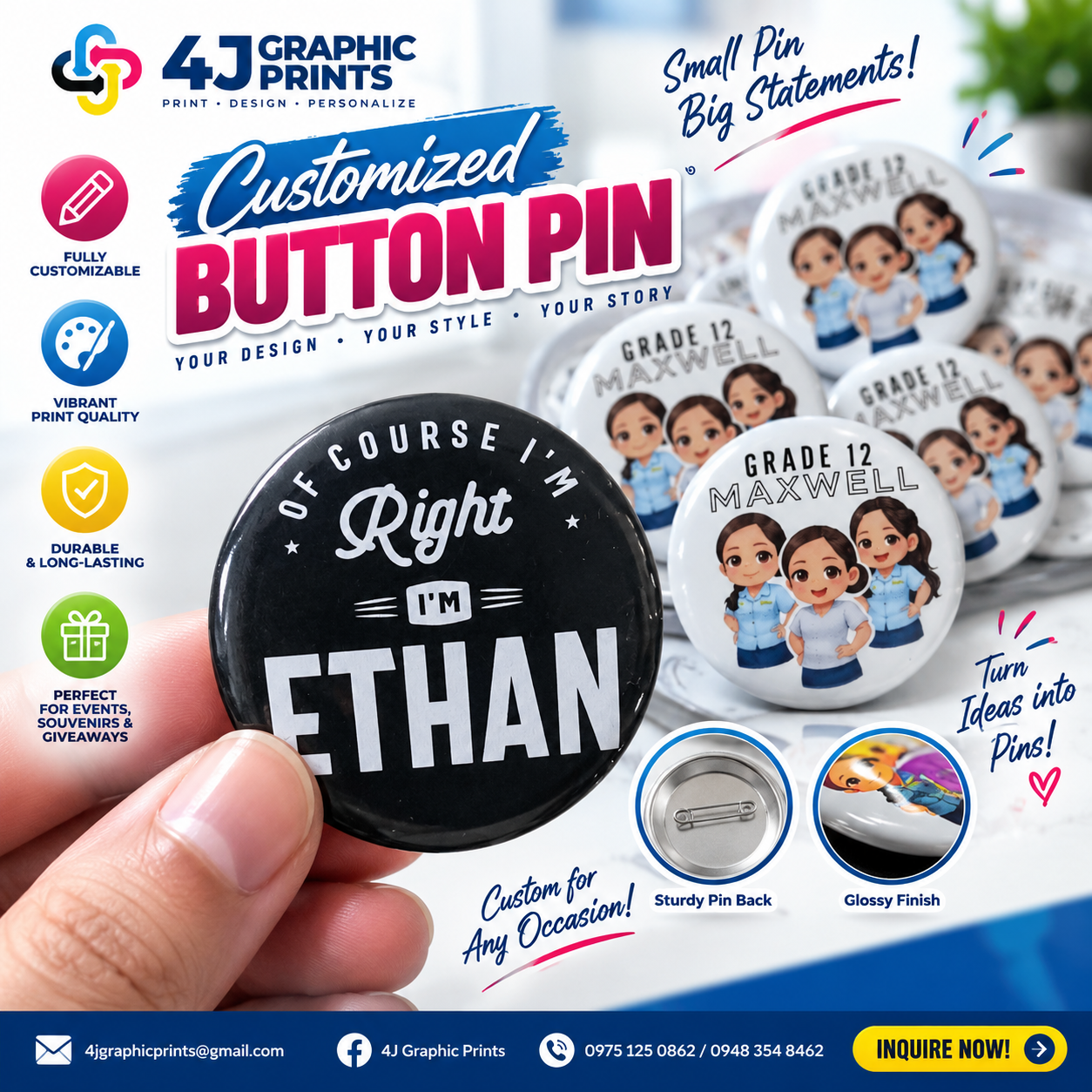 Customized Button Pin