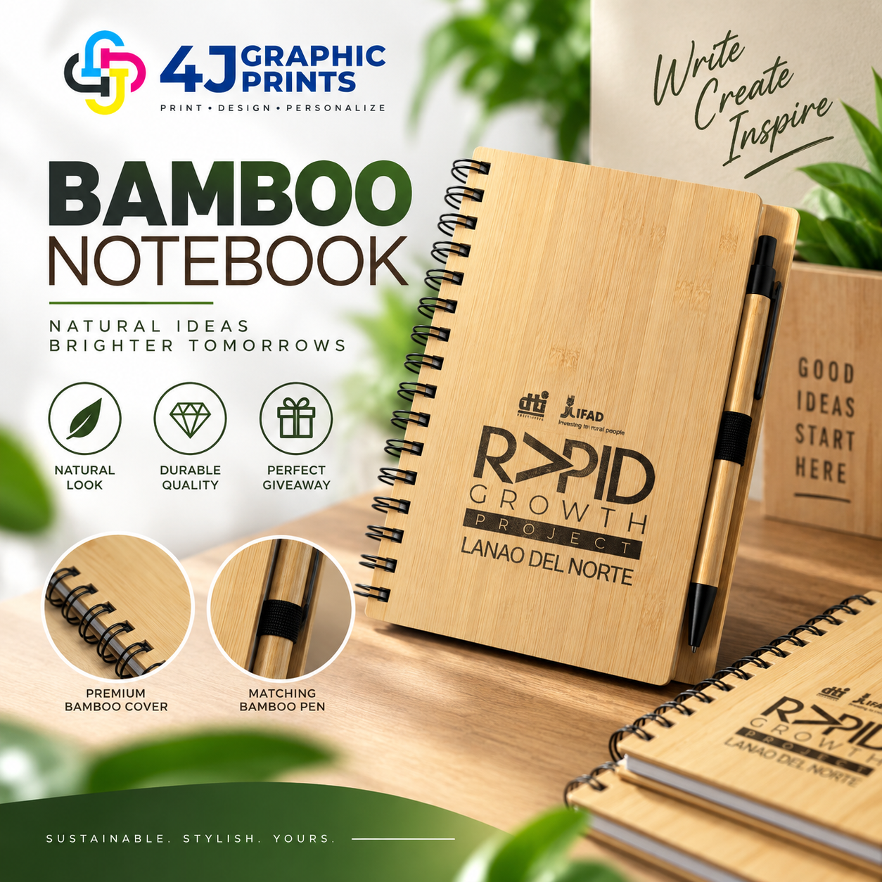 Customized Bamboo Notebook