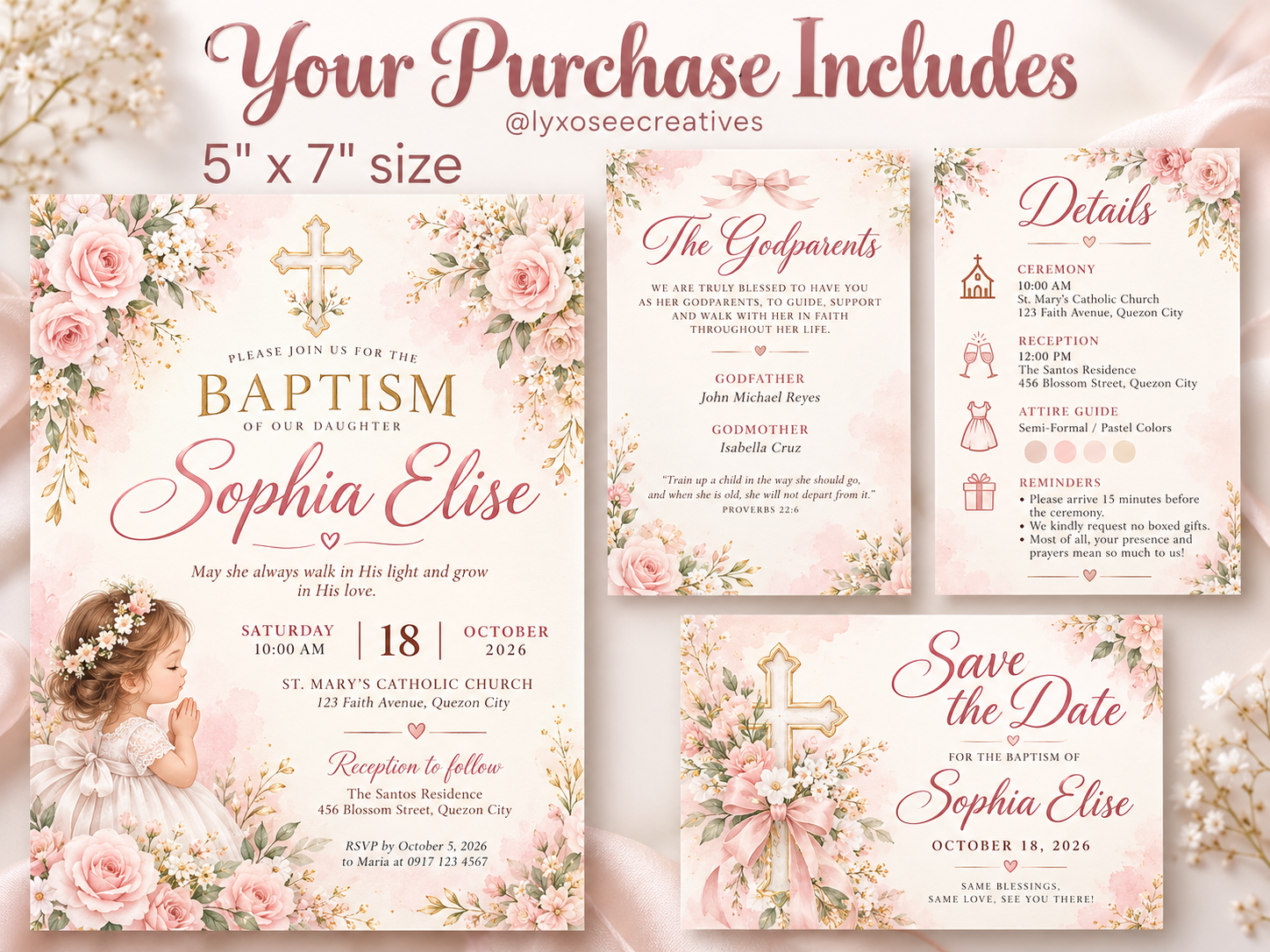 Customized Kids Baptism Invitation