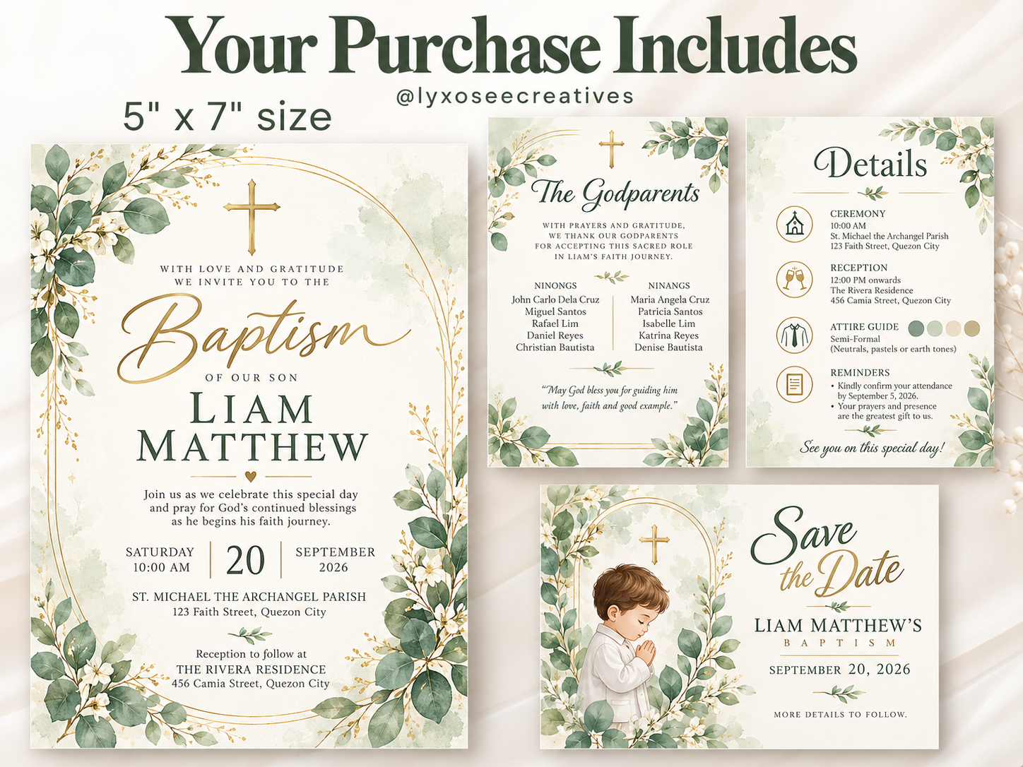 Customized Kids Baptism Invitation