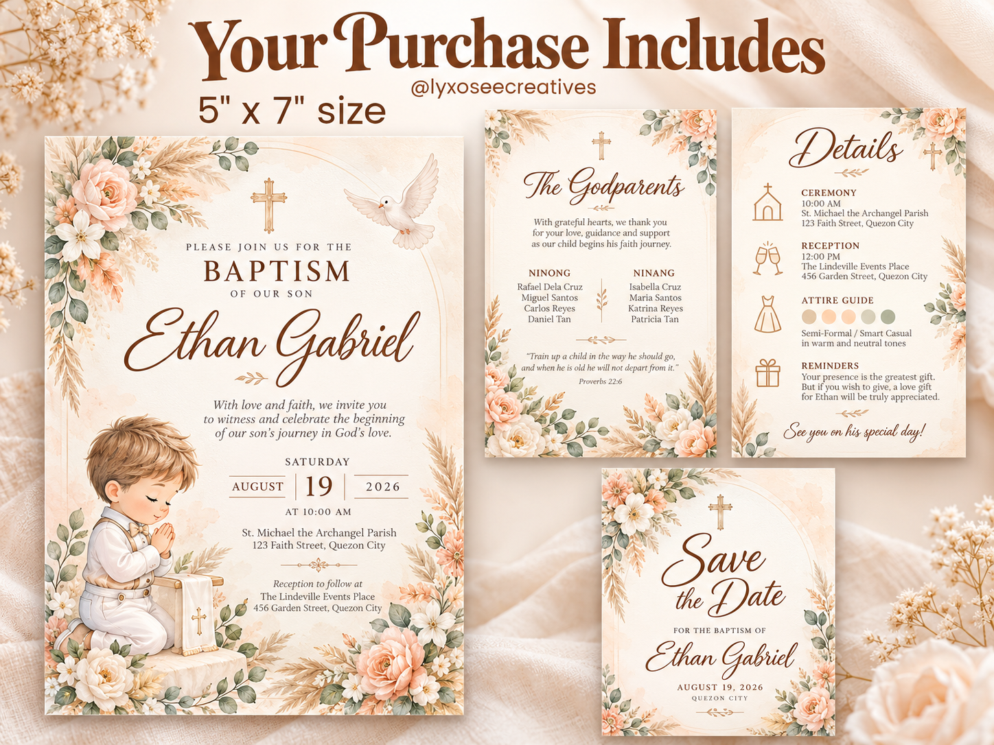 Customized Kids Baptism Invitation