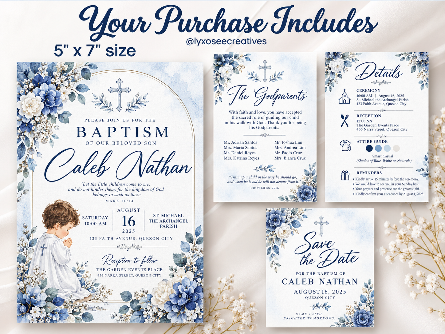 Customized Kids Baptism Invitation