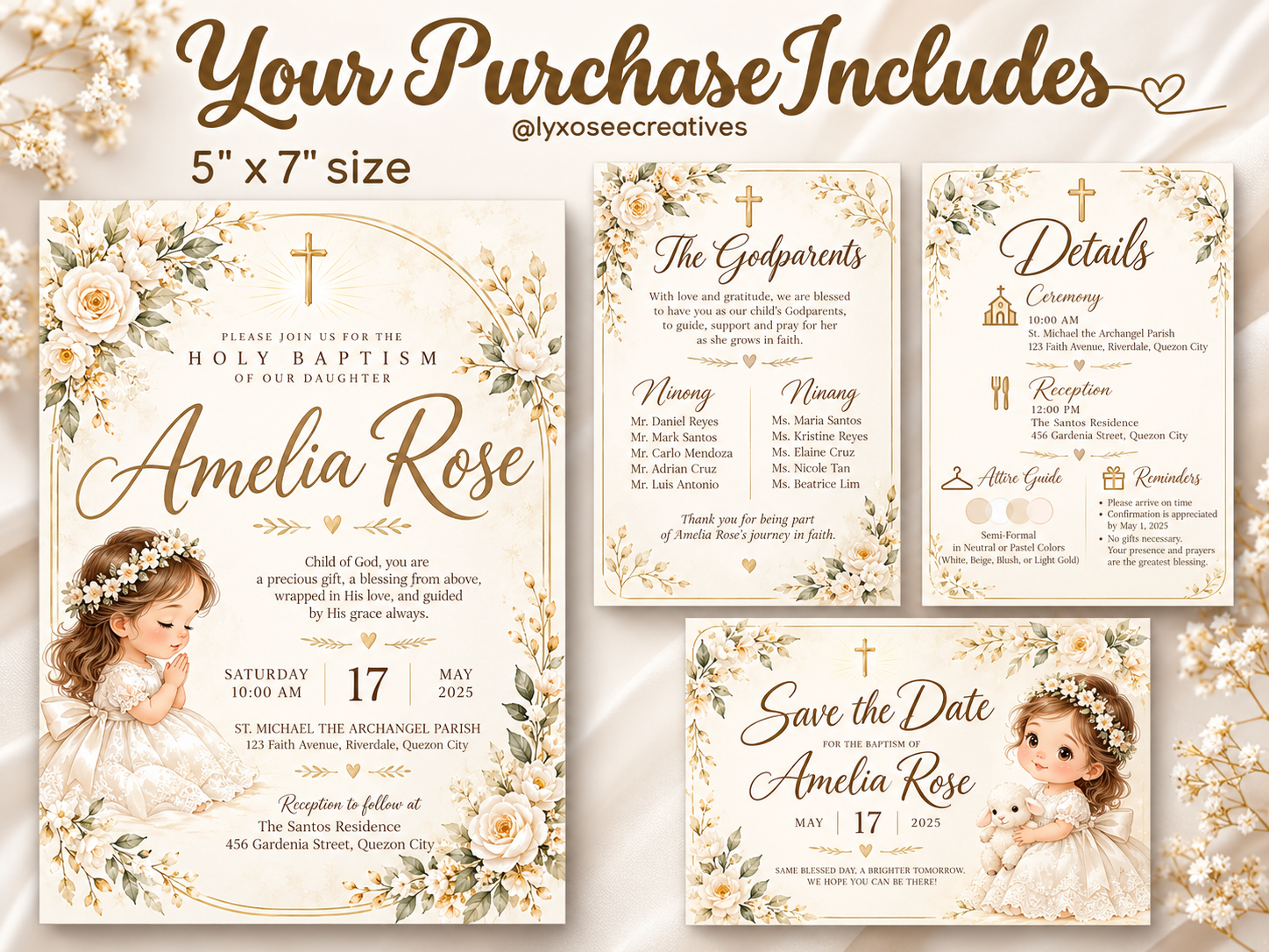 Customized Kids Baptism Invitation