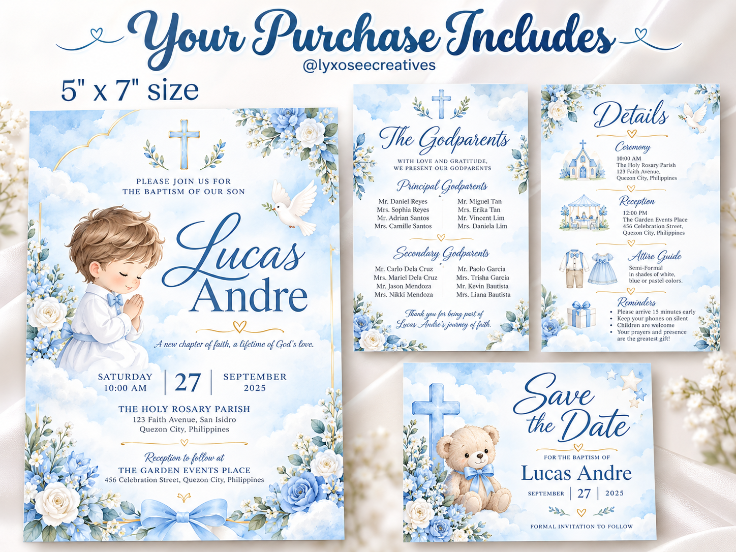 Customized Kids Baptism Invitation