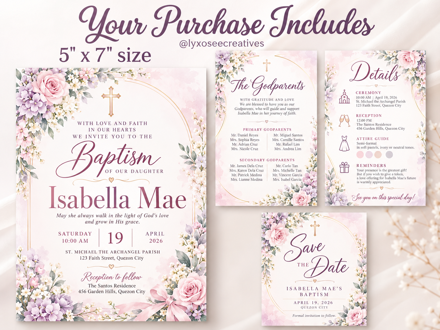 Customized Kids Baptism Invitation