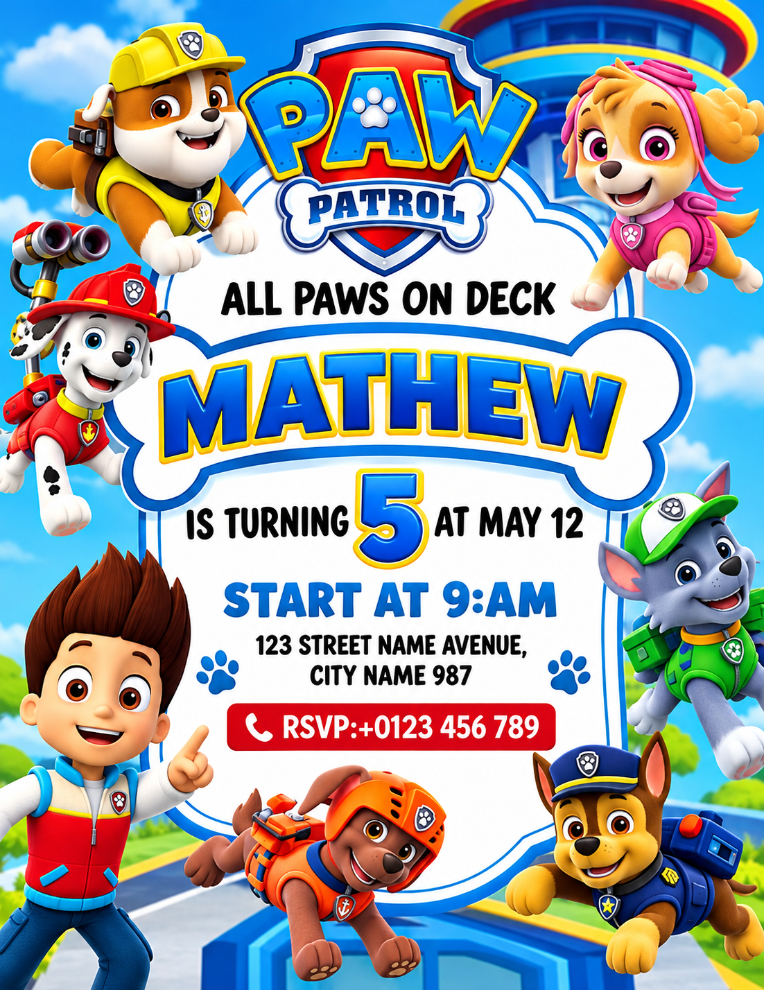 Customized Kids Birthday Invitation